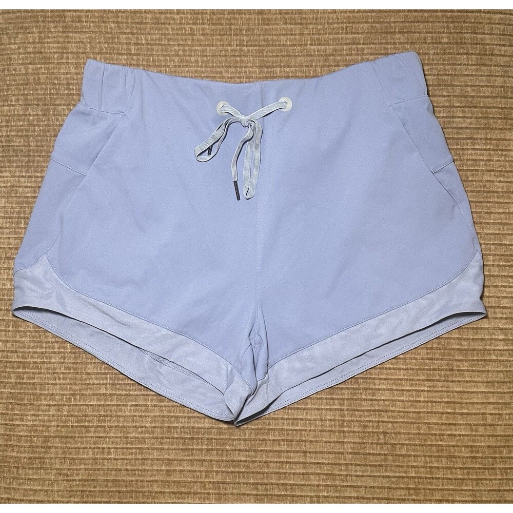 Light Periwinkle Athletic Shorts With Drawstring Waist - Size S